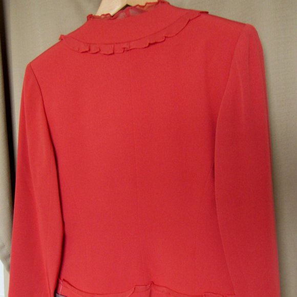 С$695 Sunny Choi Women Jacket, New,Color:Orange/Red, Silk, sz. 8, made in Canada - Picture 2 of 7